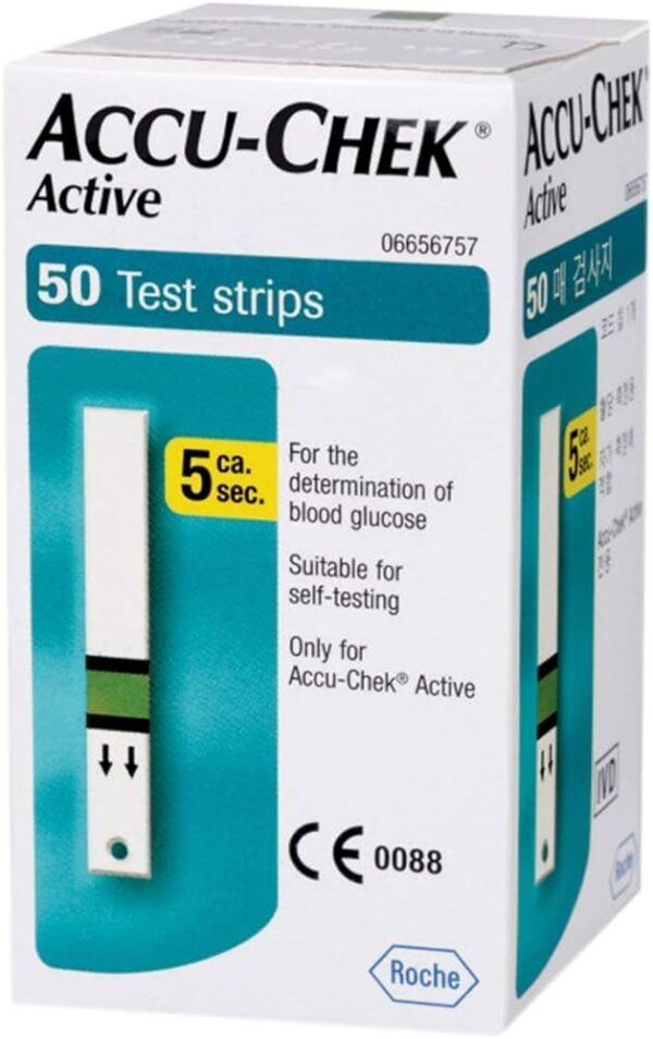 شرائط جهاز السكر أكيو-تشيك أكتف Accu-Chek Active Strips ( 50 شريطة )