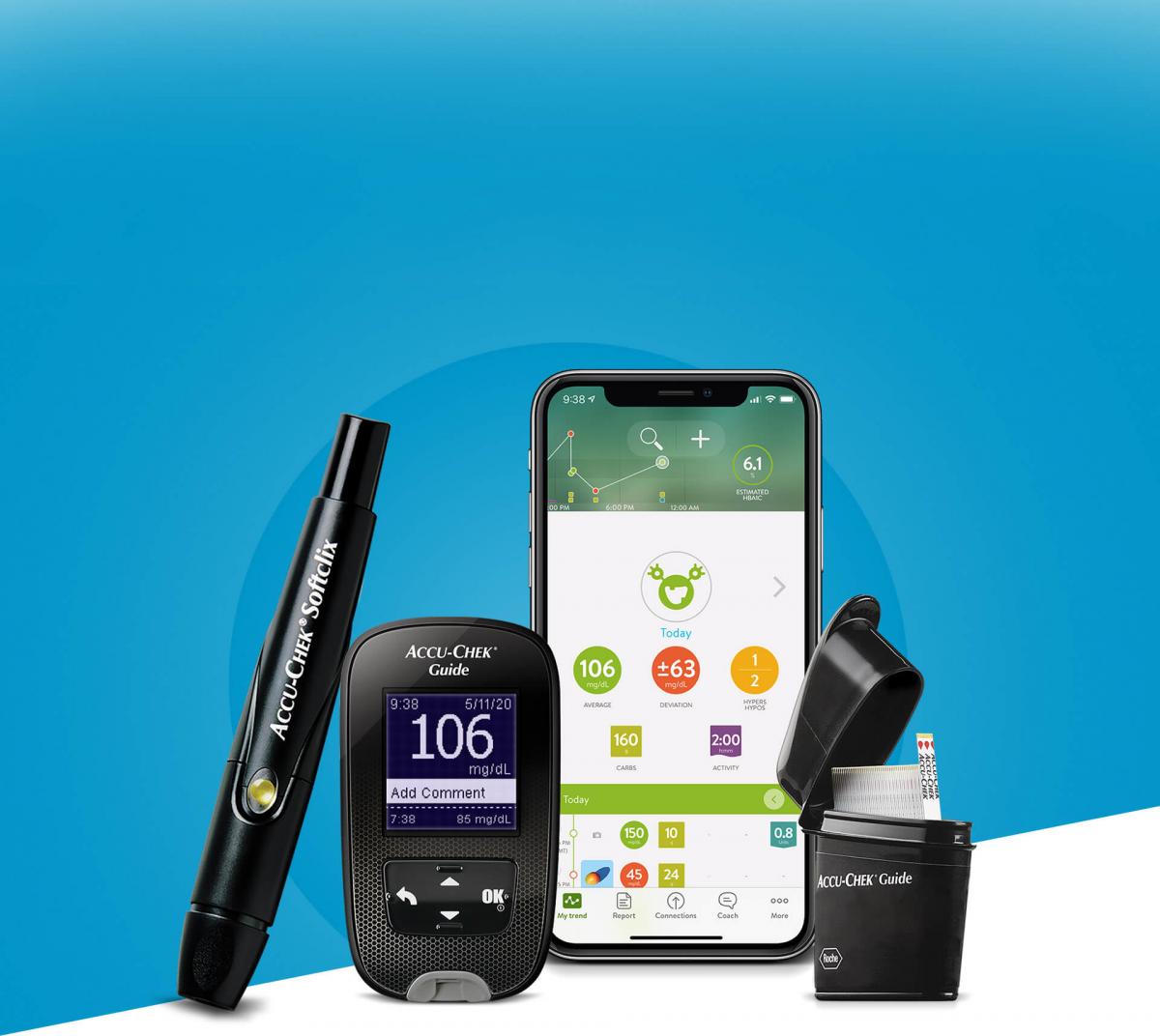 شرائط جهاز السكر أكوا-تشيك جايد مي Accu-Chek Guide Me Strips ( 50 شريط )