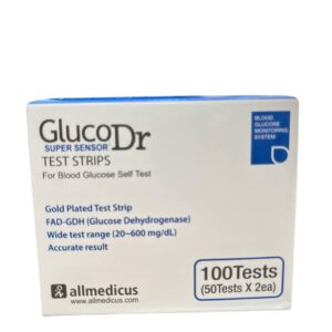 شرائط جهاز السكر جلوكو دكتور سوبر سينسور Gluco Dr Super Sensor Strips ( 100 شريط )