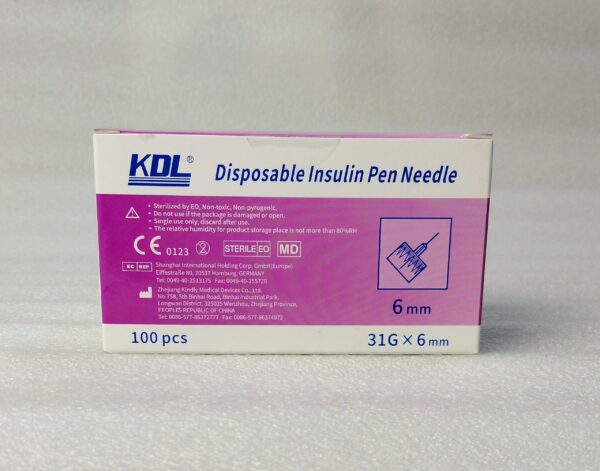 ⁦سنون قلم انسولين مقاس 6 ماركة Kdl ( 100 قطعة )⁩ - الصورة ⁦2⁩