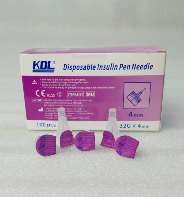 سنون قلم انسولين مقاس 4 ماركة Kdl ( 100 قطعة )