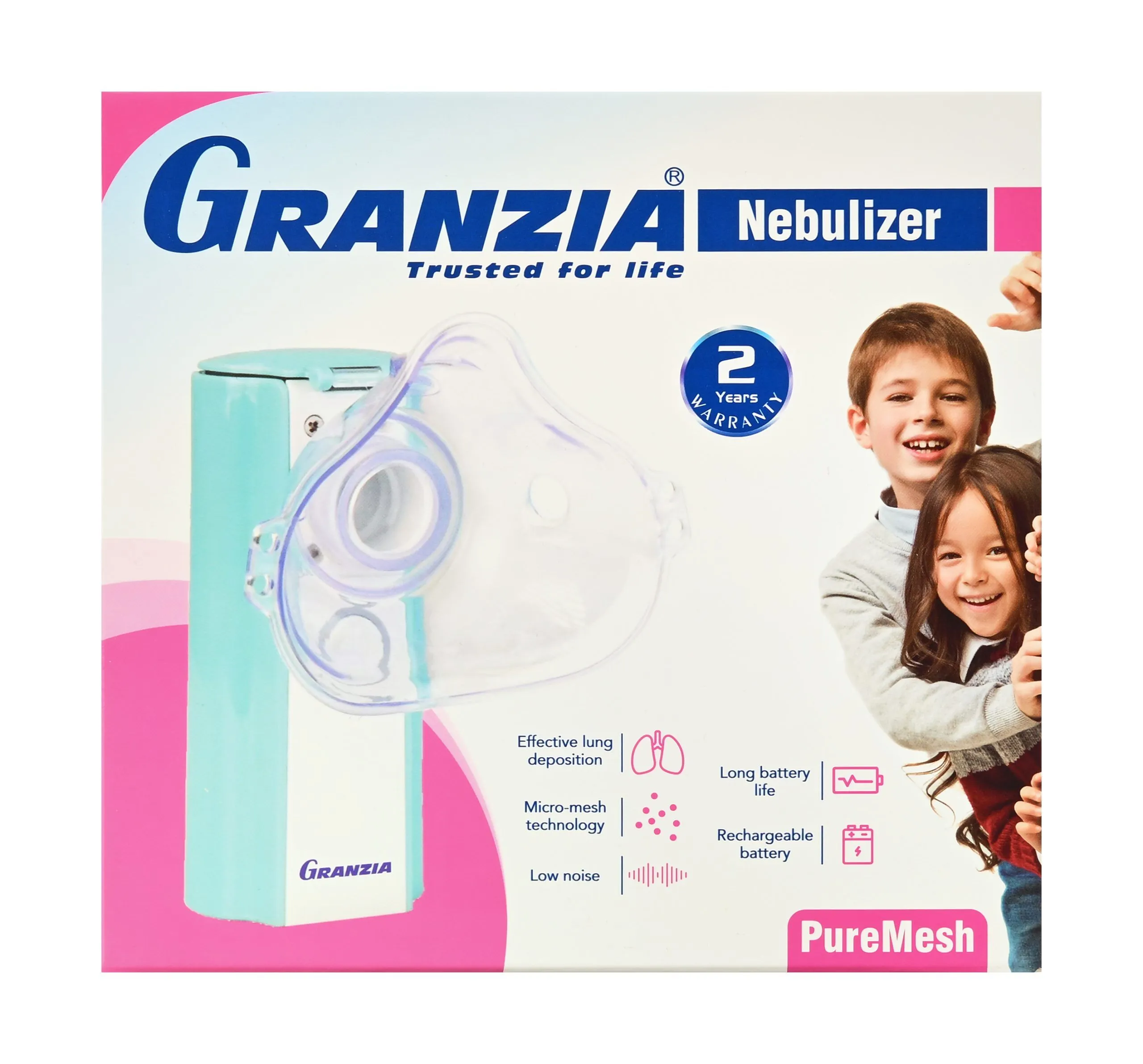 جهاز نيبولايزر ( إستنشاق البخار ) المنزلى ( محمول ) يعمل بالبطارية ماركة جرانزيا بيور ماش Granzia Pure Mesh الايطالية مستورد ضمان سنتين - الصورة 6