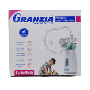 جهاز نيبولايزر ( إستنشاق البخار ) المنزلى ( محمول ) يعمل بالبطارية ماركة جرانزيا تربو ماش Granzia Turbo Mesh الايطالية مستورد ضمان سنتين