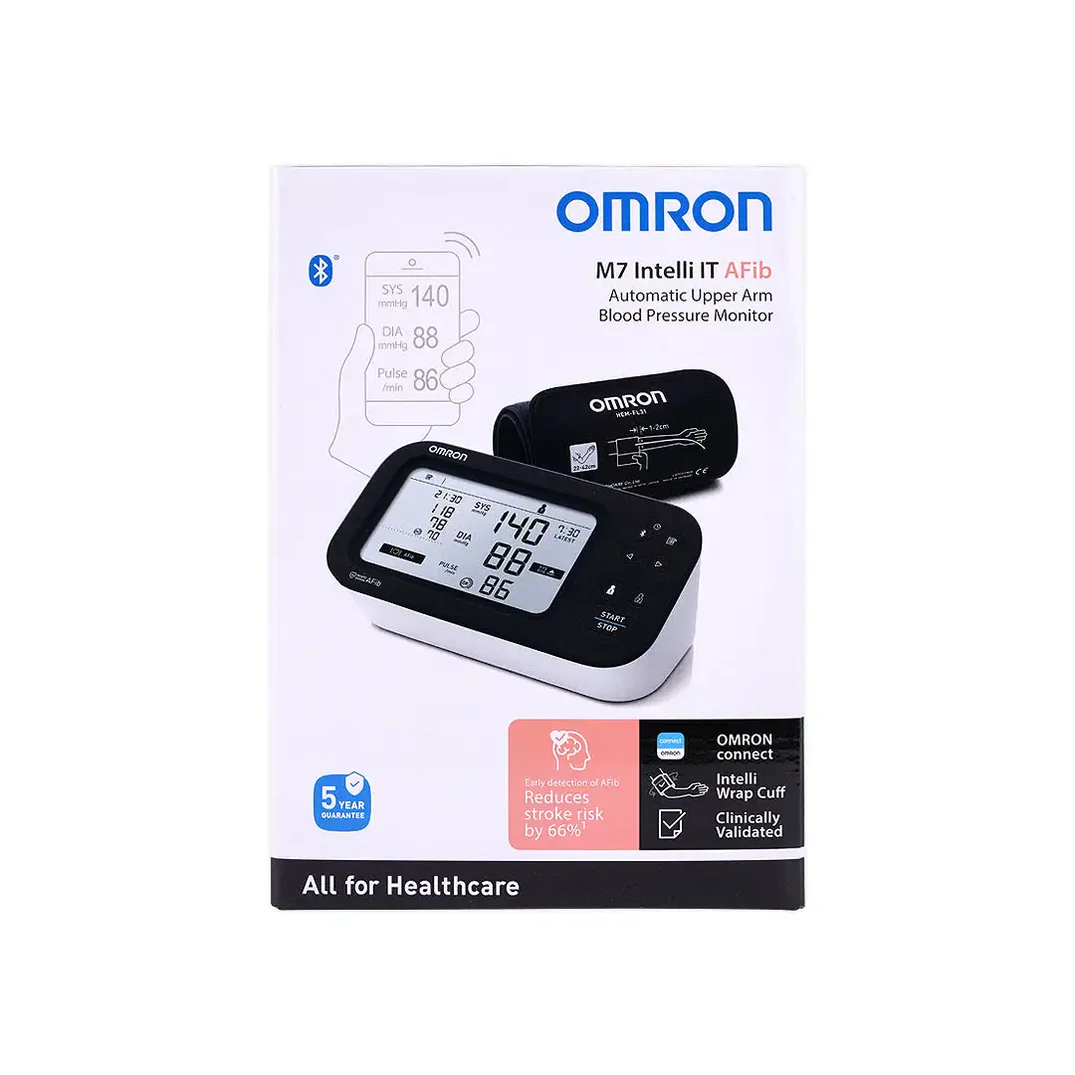 جهاز قياس ضغط الدم المنزلى ( ديجيتال ) ماركة اومرون Omron M7 Intelli IT AFIB فيتنامى الصنع مستورد ضمان 5 سنوات ( يعمل بتقنية بلوتوث من امرون ) - الصورة 6