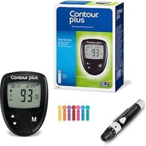 جهاز قياس نسبة السكر فى الدم ماركة كونتور بلس Contour Plus يبانى الصنع + 50 شريط هدية + 10 شكاكة هدية
