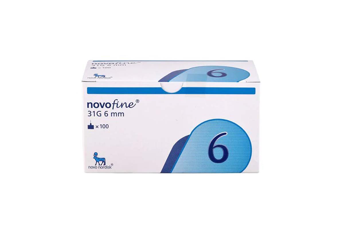 سنون قلم انسولين مقاس 6 ماركة نوفو فاين NovoFine® Plus 31g 6mm دنماركي ( 100 قطعة )