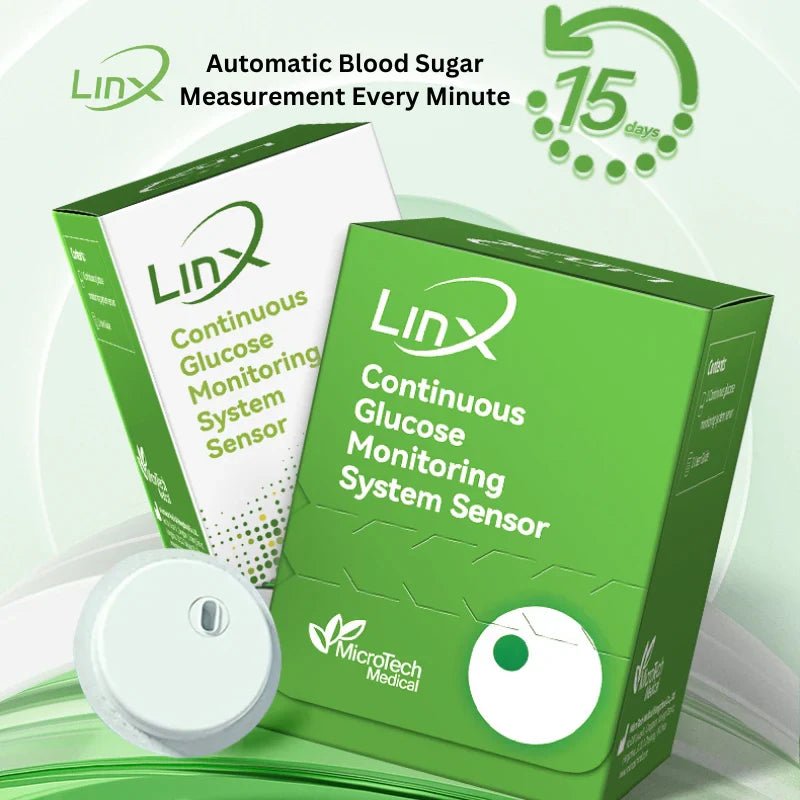 سنسور لينكس Linx CGM لقياس السكر بدون وخز او شك بدون الم ( أصغر جهاز مراقبة جلوكوز مستمر لمدة 15 يومًا ) - الصورة 4
