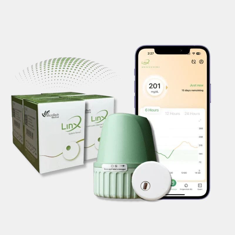 سنسور لينكس Linx CGM لقياس السكر بدون وخز او شك بدون الم ( أصغر جهاز مراقبة جلوكوز مستمر لمدة 15 يومًا ) - الصورة 5