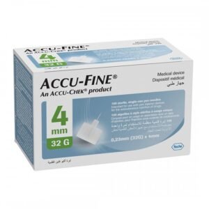 سنون قلم انسولين مقاس 4 ماركة أكيو فاين AccuFine® Plus 32g 4mm المانى ( 100 قطعة )
