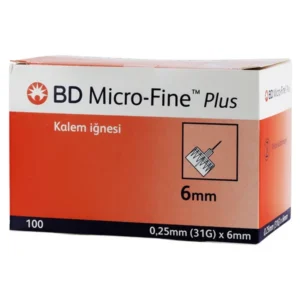 سنون قلم انسولين مقاس 6 ماركة بي دي ميكروفاين بلس BD Pen Needle 6mm ( 100 قطعة )